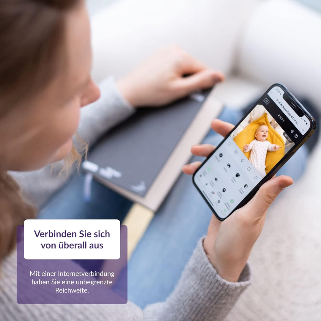 TrueLife NannyCam R3 Smart Überwachungskamera Innen, FullHD-Auflösung Kamera, Babyphone mit Kamera m