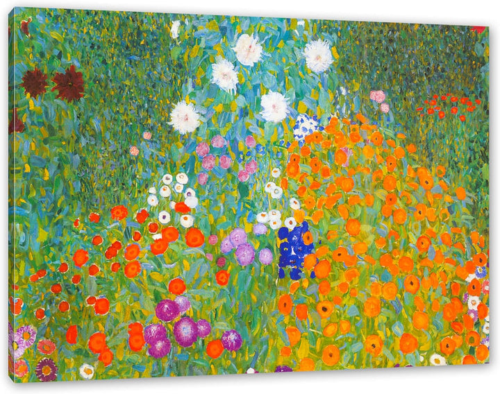 Gustav Klimt - Bauerngarten als Leinwandbild / Grösse: 120x80 cm / Wandbild / Kunstdruck / fertig be