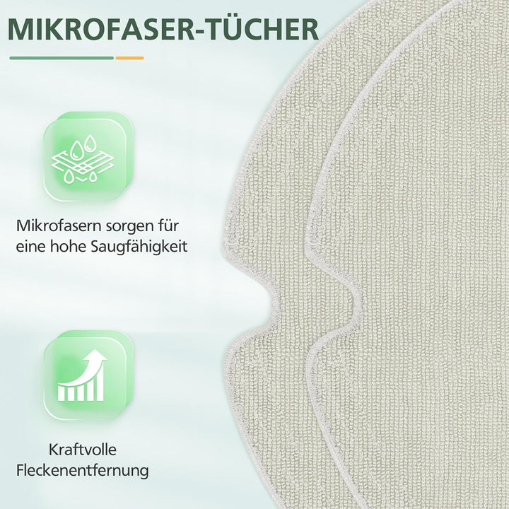 17 Stück Zubehör für Roborock Q5 Pro+ /Q5 Pro/ Q8 Max+ /Q8 Max Staubsauger, 2 Hauptbürsten, 2 HEPA-F