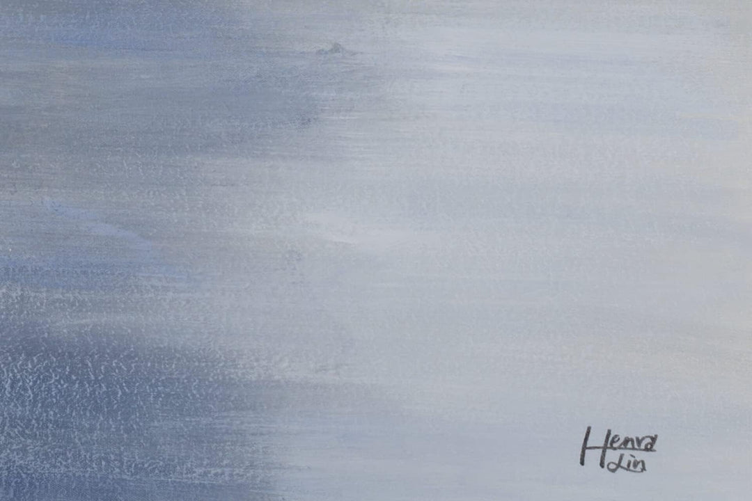 KunstLoft Leinwandbild | 100% HANDGEMALT | 80x80cm | Gemälde 'Verzauberter Horizont' | Abstrakt | Bl