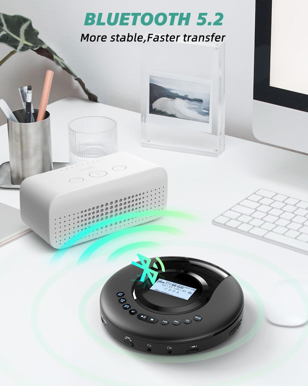 Arafuna Tragbarer CD-Player mit DAB+/UKW- Radio, CD Player Bluetooth mit Hörbuchfunktion, Discman CD