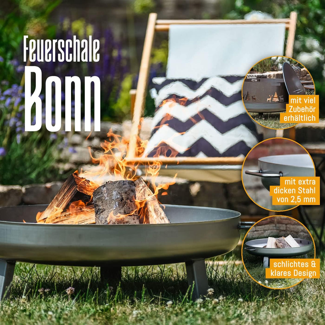 Czaja® Feuerschale mit Deckel 80 cm Bonn | Feuerschale für den Garten | Feuerstelle | Feuerkorb | Ga
