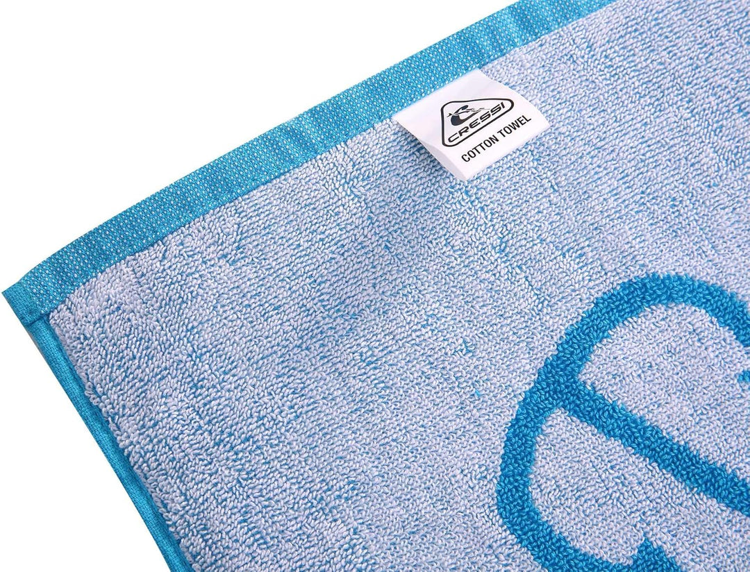 Cressi Cotton Frame Beach Towel - Erwachsene Strandtuch/Hochwertiges Sporthandtuch 90x180cm Aquamari