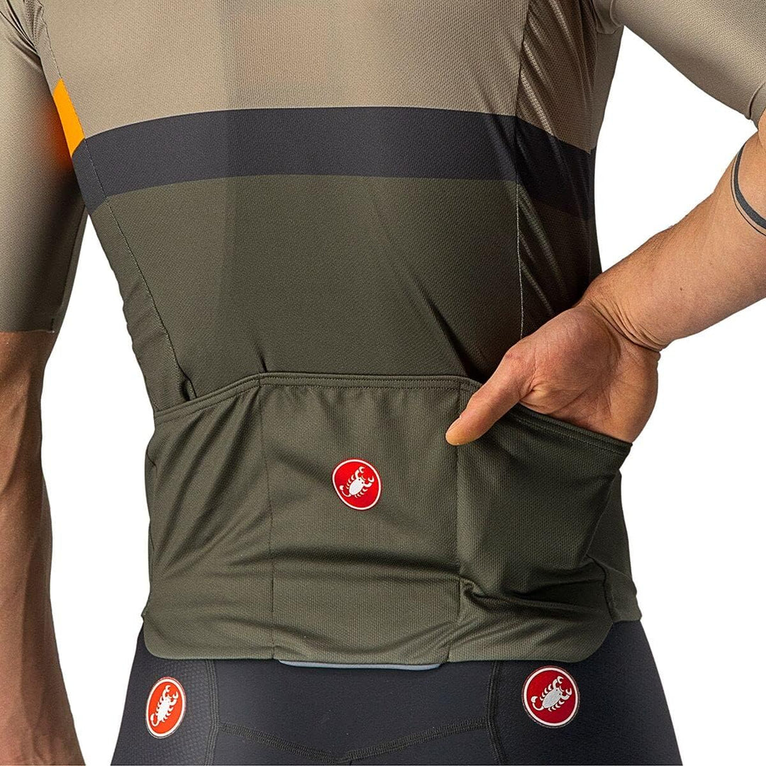 CASTELLI Herren A Blocco Jersey Sweatshirt M Rinde Green/Pop Orange-dark Gra, M Rinde Green/Pop Oran