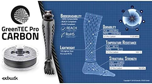 extrudr® BDP ø1.75mm (2.5kg) Greentec PRO CARBON - erdölfreies BIO-Filament! mit Carbon-Verstärkung!