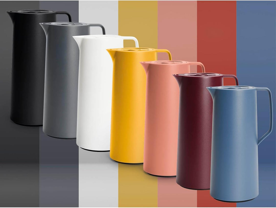 Emsa N41707 Motiva Isolierkanne | 1 Liter | Kunststoff, Quick-Press-Verschluss | 12h heiss, 24h kalt