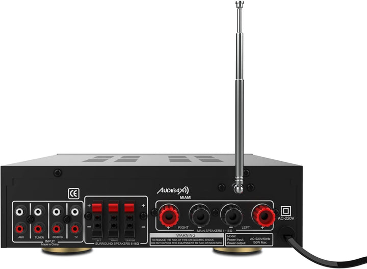 Audibax Miami Amplificador Karaoke Bluetooth 100W + 100W. Mando a distancia