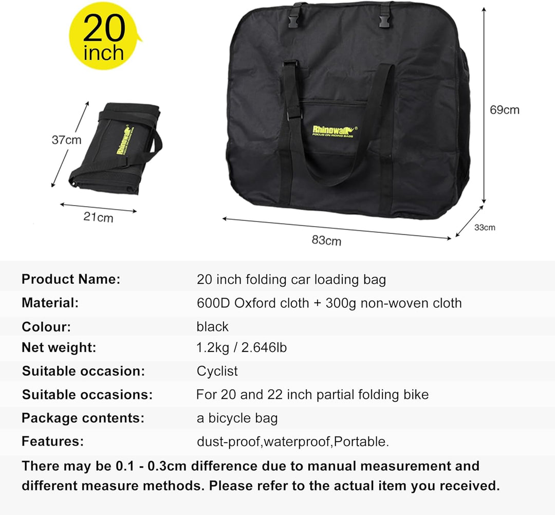 BAIGIO Fahrrad Transporttasche Klapprad Reisetasche für 14- 20 Zoll Faltrad Wasserabweisend Faltbar