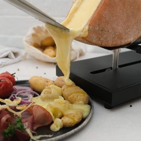 CÉCOA - Traditionelles Raclette-Gerät – für halbe Käsemahlen mit Raclette – Ständer zum Schieben und