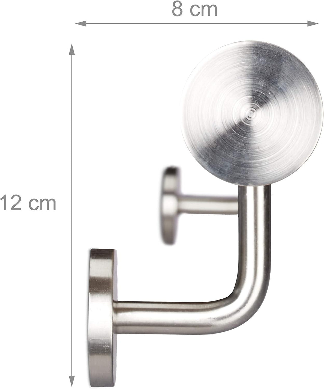 Relaxdays Handlauf Aluminium, rund, Treppengeländer innen & aussen, matt, 100 cm, Ø 42mm, mit Wandha