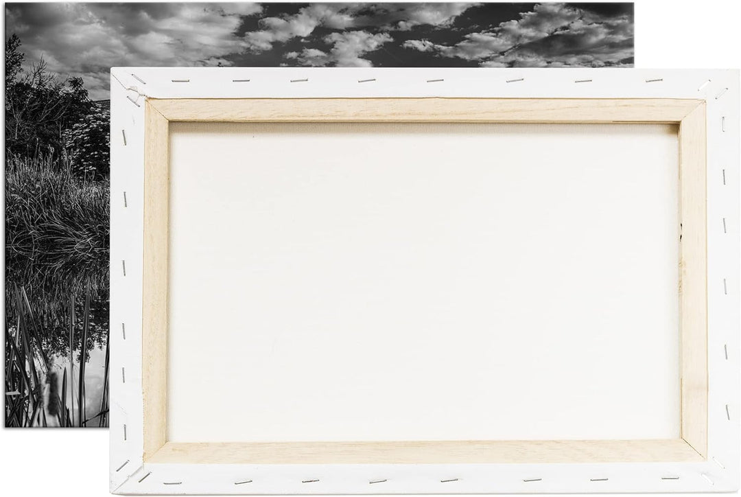 deyoli traumhafter Bauernhof Format: 60x40 cm Effekt: Schwarz&Weiss als Leinwandbild, Motiv fertig g