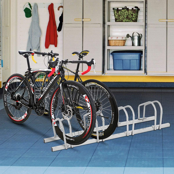 COSTWAY Fahrradständer Standparker Bodenständer Aufstellständer mit 4 Fahrrad Stellplätze, Mehrfachs