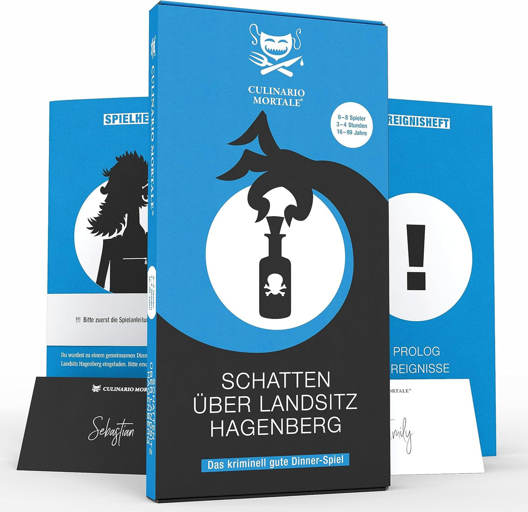 CULINARIO MORTALE® – Schatten über Landsitz Hagenberg - Krimidinner für Zuhause für 6 bis 8 Personen