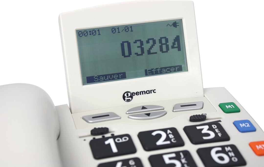 Geemarc Serenities - VerstÀrktes schnurgebundenes Telefon und wasserfestes SOS-Armband mit grossen T