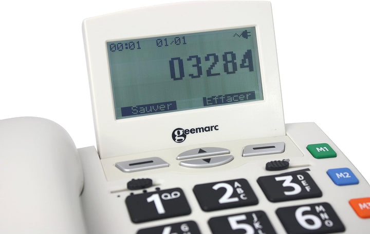 Geemarc Serenities - VerstÀrktes schnurgebundenes Telefon und wasserfestes SOS-Armband mit grossen T