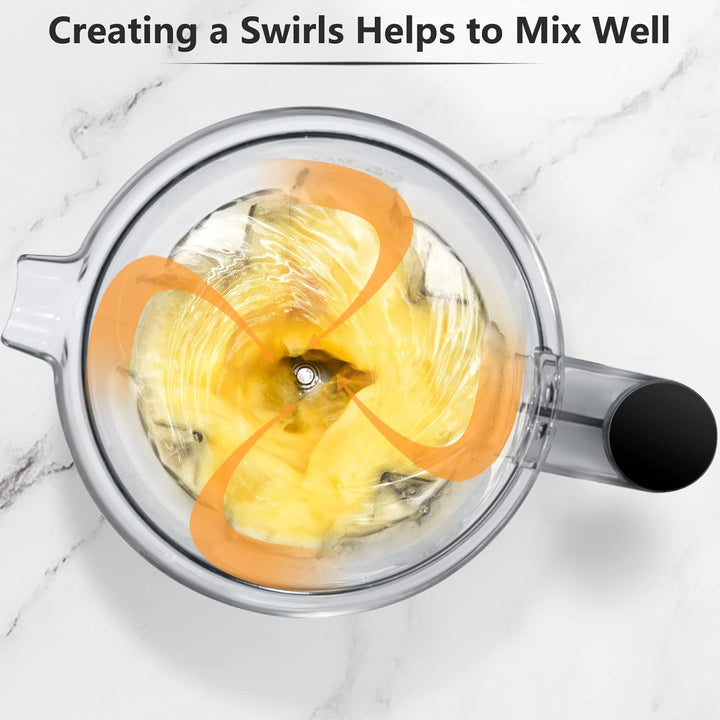 AMZCHEF 2-IN-1 Mixer Hochleistungsmixer 2000 Watt | ①1,85 Liter Mixer mit 6 Klingen | ②Bullet Smooth