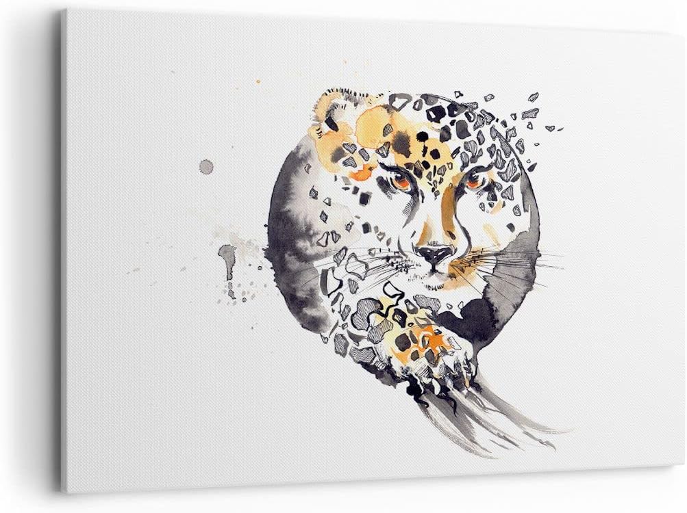 Bilder auf Leinwand 100x70cm Leinwandbild Katze Orb Tierwelt Geparden Gross Wanddeko Bild Schlafzimm