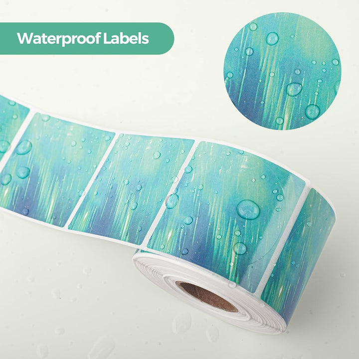 MUNBYN Runde Thermo Etiketten 50x50mm, Thermo Aufkleber Etiketten, grüne Thermo Aufkleber für Backen