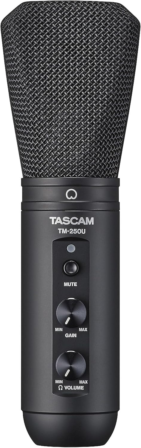 Tascam TM-250U - USB-Kondensatormikrofon mit Kopfhöreranschluss für Direktabhören - Ideal für Videok