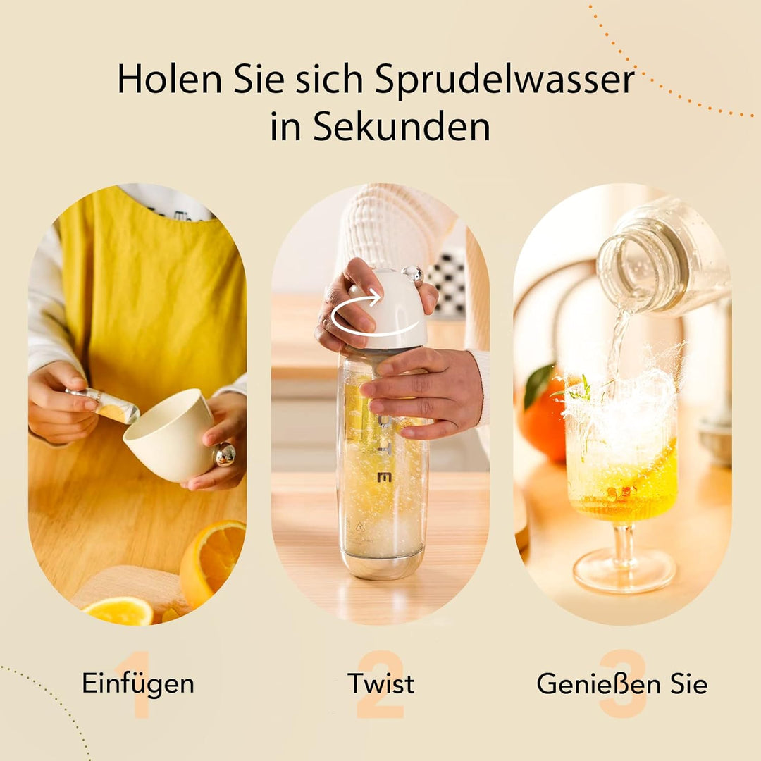 OTE Tragbar Soda Maker, Sprudelwasser Maschine 450ml Compact Size Wassersprudler, Verwenden Sie Mini