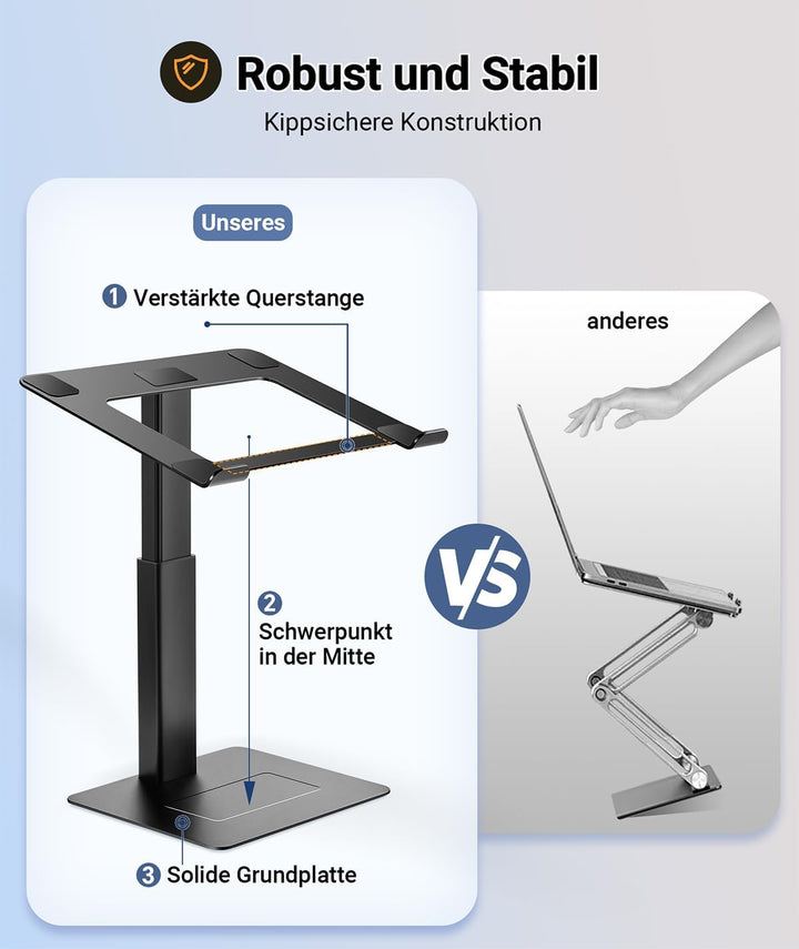 supamir Laptop Ständer Höhenverstellbar, Laptopständer für Schreibtisch, Stehen möglich, DJ Laptop S