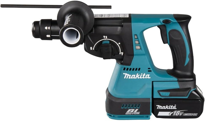 Makita Akku-Kombihammer Für SDS-PLUS 18 V / 5,0 Ah, 2 Akkus + Ladegerät Im MAKPAC Ladegerät im MAKPA
