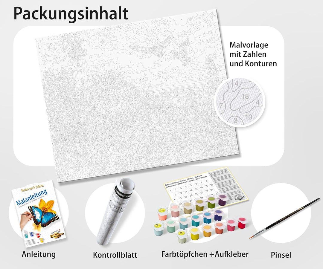 Schipper 609130884 Malen nach Zahlen – Dünenlandschaft - Bilder malen für Erwachsene, inklusive Pins