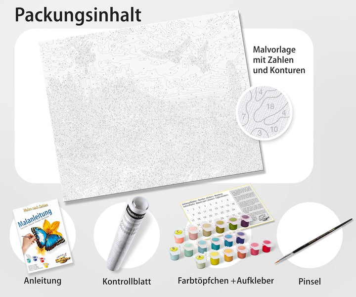 Schipper 609130884 Malen nach Zahlen – Dünenlandschaft - Bilder malen für Erwachsene, inklusive Pins