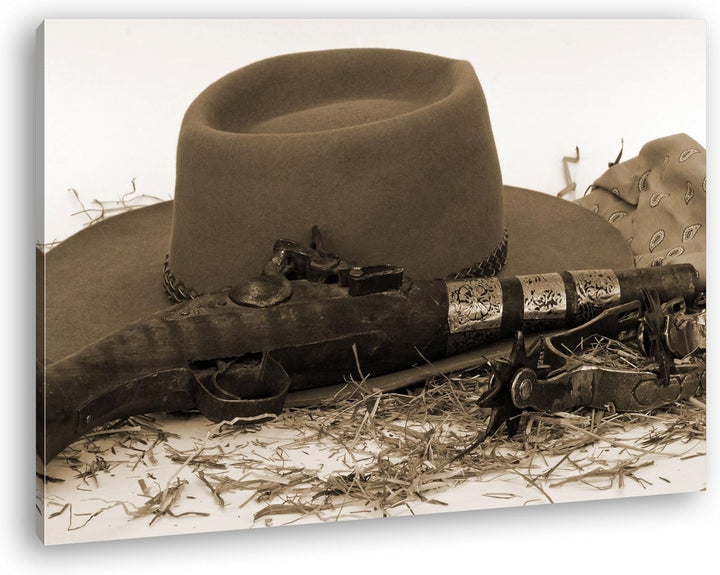 deyoli Wilder Westen Format: 60x40 Effekt: Sepia als Leinwandbild, Motiv fertig gerahmt auf Echtholz