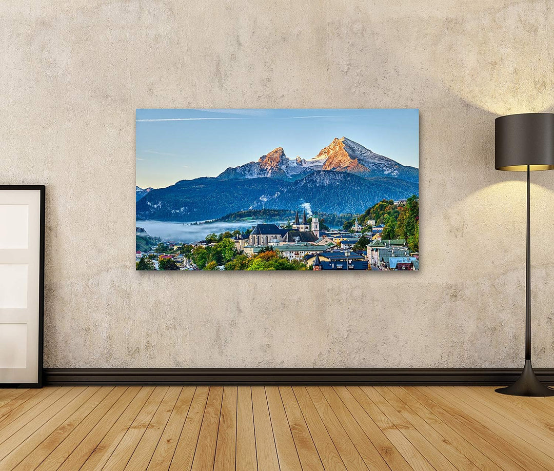islandburner Bild auf Leinwand Berg Watzmann Stadt Berchtesgaden Bayerische Alpen Bilder Wandbilder