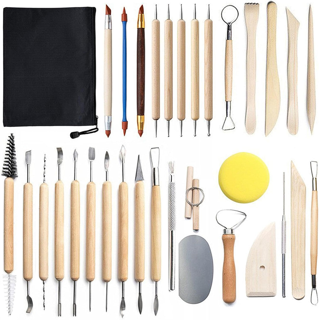 xiaowanwan 32 Stück Modellierwerkzeug Ton,Töpferwerkzeug Set,Sculpting Keramik Clay Tools,Polymer Cl