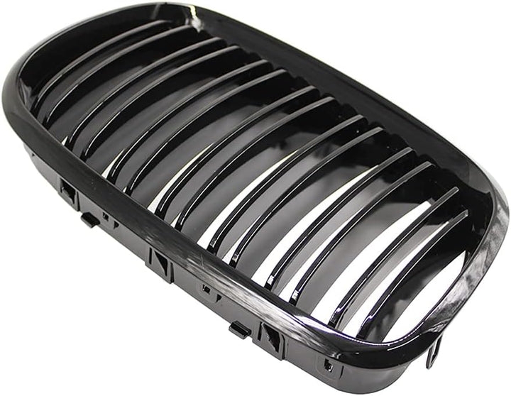 HZTWFC Doppellamelle Schwarz glänzend Vorderseite Racing Nierengitter Sportgrill passend für BMW X5