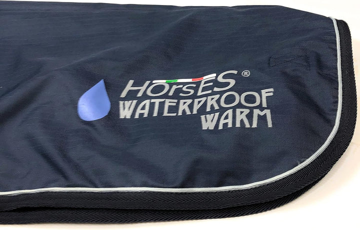 Horses, Pferdedecken Waterproof Warm, Wasserdicht, Weich, Bequem und Warm, Langlebig, Blau, 128 cm B