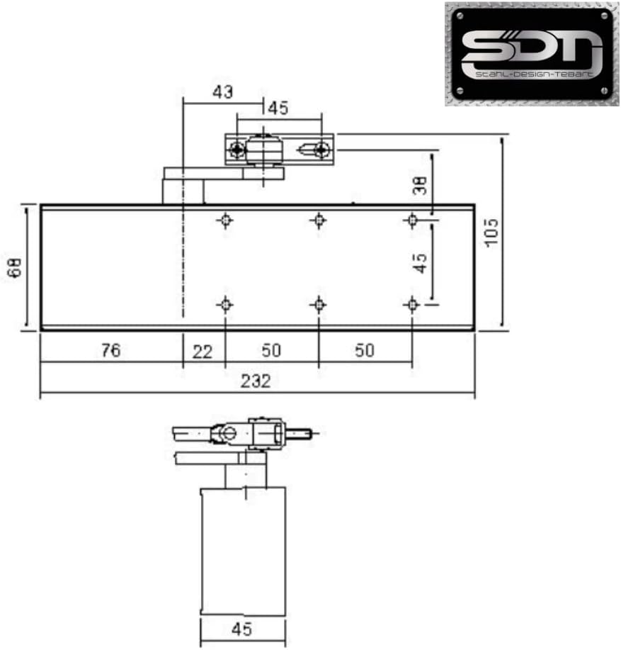 Obentürschliesser Dormakaba TS 72 - RAL9016