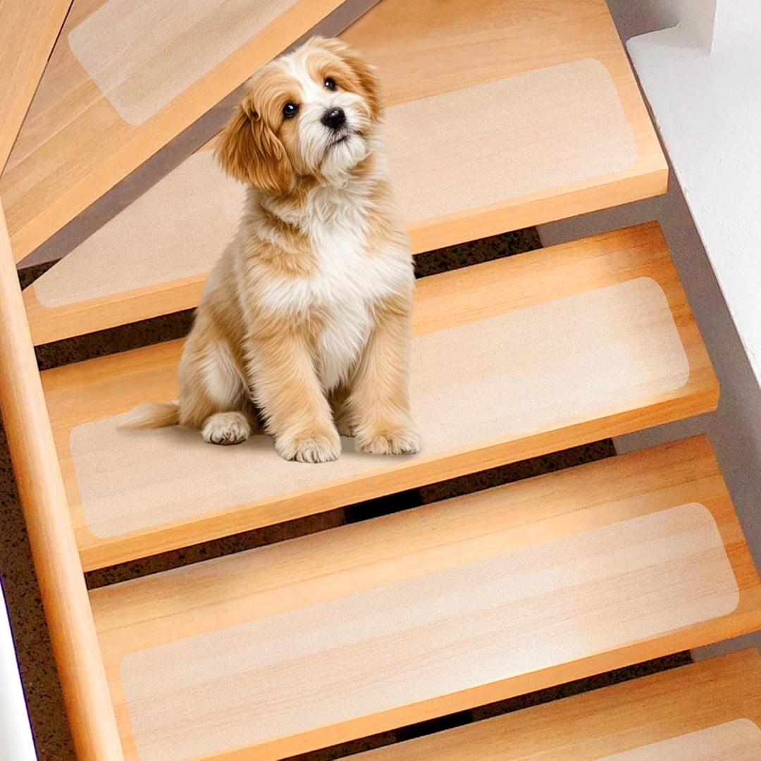 Spurtar Treppenstufen Matten Antirutsch Treppe,10 x 60 cm Streifen Transparent Klebeband Stufenmatte