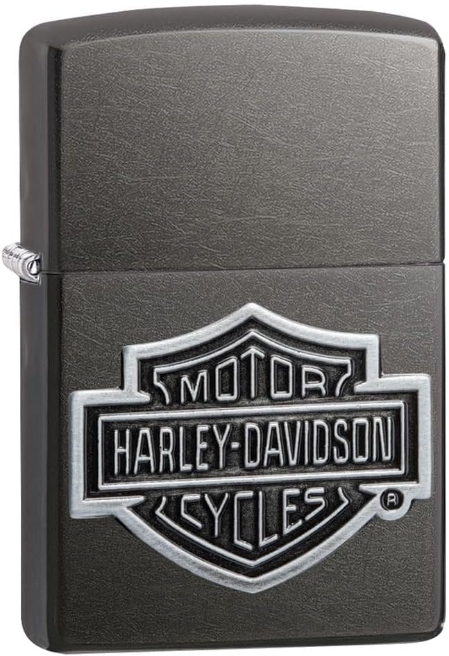Zippo 29822 Unisex Hd Logo Winddichtes Feuerzeug, Grau, Regular