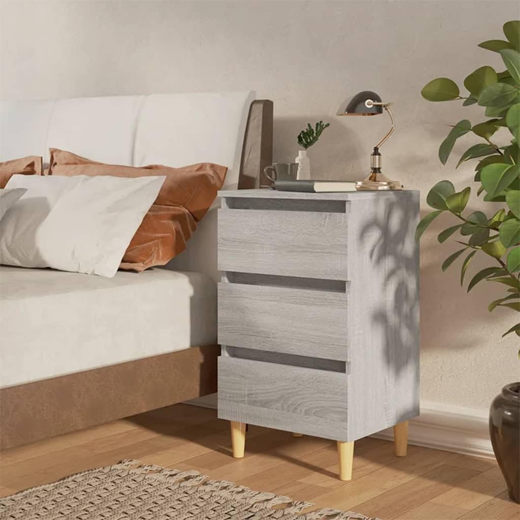 FIRBNUS Bedside Table Nachtkonsole Beistelltisch mit Stauraum Night Stand Nachttisch mit Massivholz-