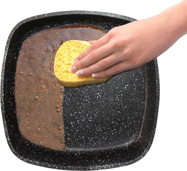 STONELINE Grillpfanne, 26 x 26 cm, Aluguss, Grillpfanne beschichtet mit echten Steinpartikeln, grau,