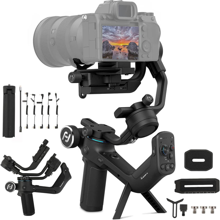 FeiyuTech SCORP-C Stabilisator Gimbal 3-Achsen fĂŒr DSLR und Spiegellose Kameras,DSLR Gimbal kompatib
