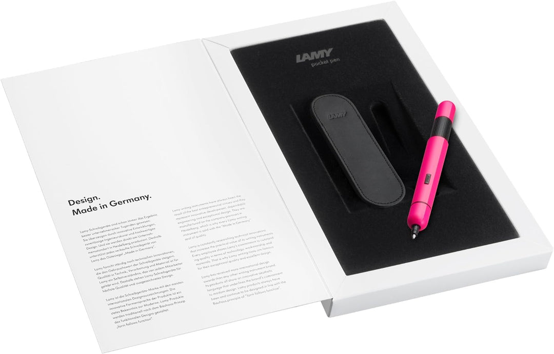 LAMY Set aus 1x pico kleiner Taschen-Kugelschreiber 288 aus Metall im Lack-Finish in neonpink und 1x