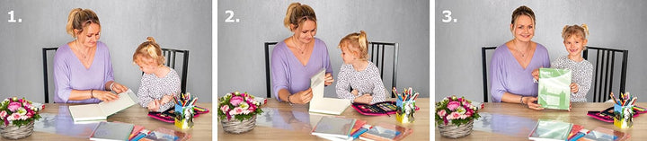 HERMA 14270 Buchumschläge 27 x 54 cm Basic, 20 Stück, Buchhüllen mit Beschriftungsetikett & Kantensc