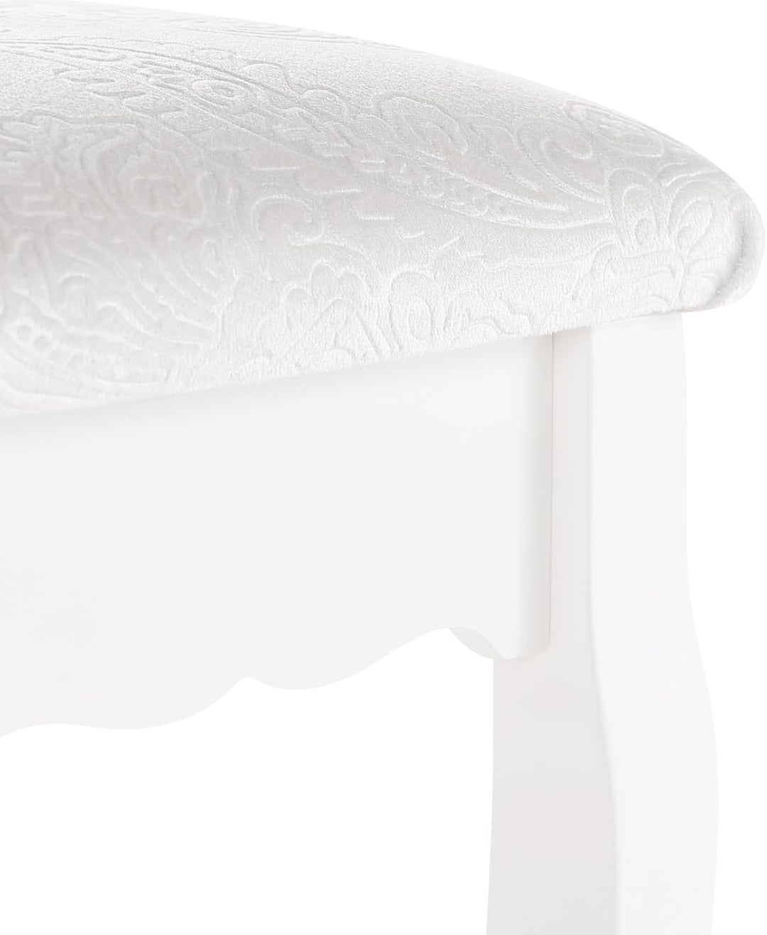 WOLTU MB6015cm Schminkhocker, Sitzhocker, Hocker Landhaus Hocker, Polsterhocker, MDF Holz, Weiss lac