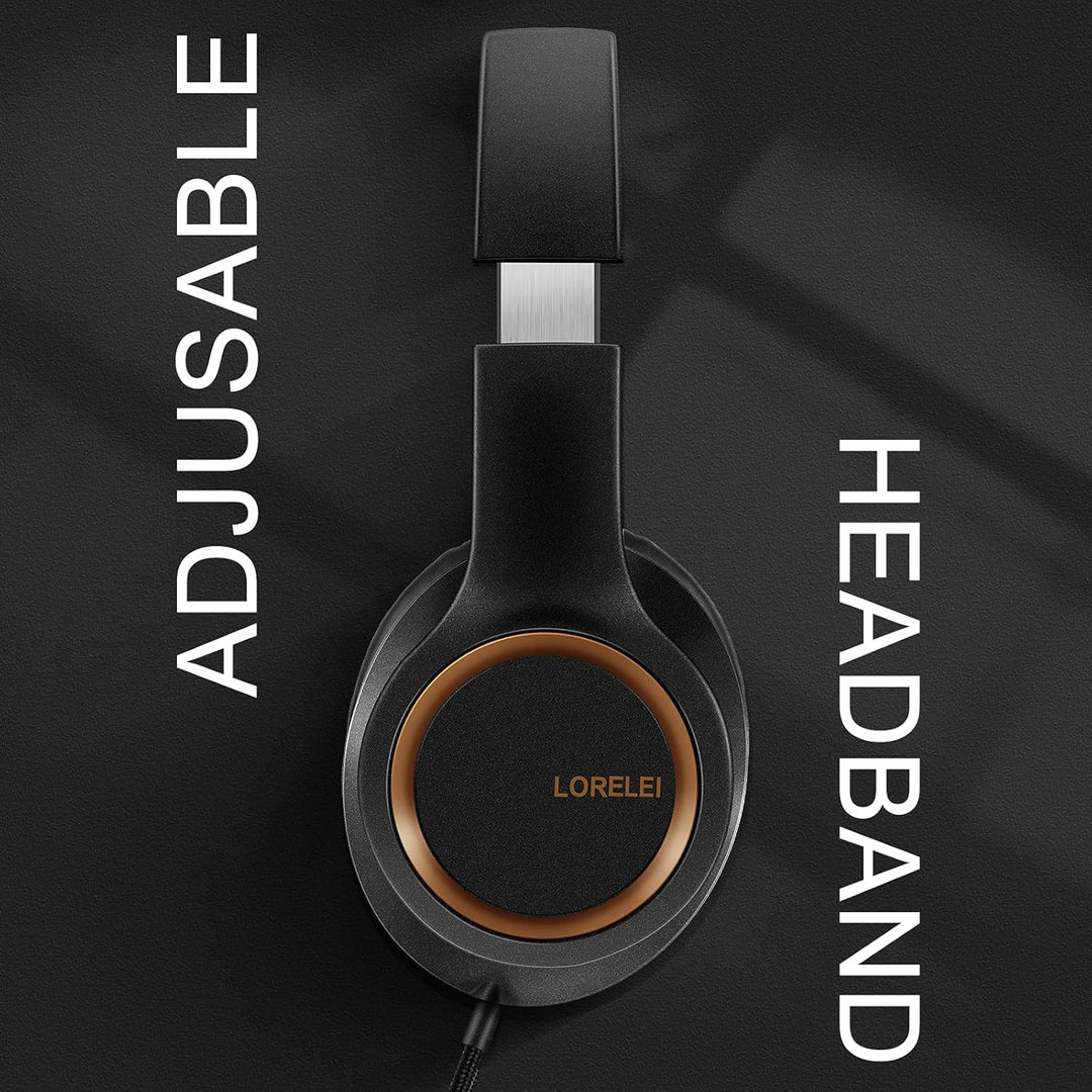 LORELEI X8 Over-Ear-Kopfhörer mit Mikrofon mit 1,45 m verwicklungsfreier Nylonschnur und 3,5-mm-Stec