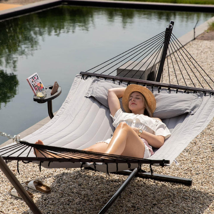 VITA5 Hängematte mit Gestell und Tisch - Hängematte Outdoor für den Garten, Pool & Balkon - Grosszüg