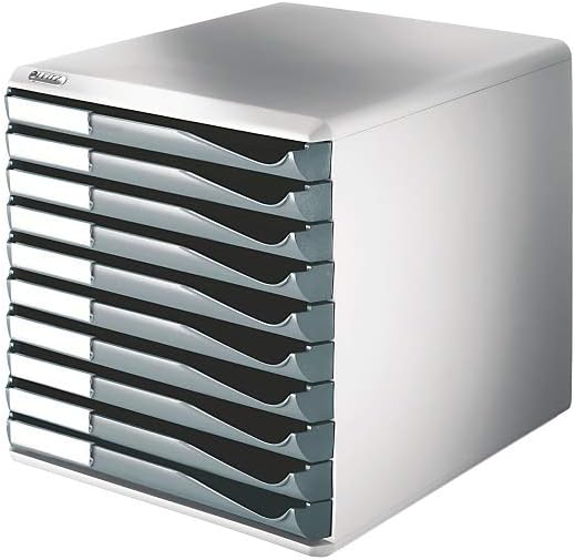 Leitz Post-Set mit 5 Schubladen, Schubladenset zur Aufbewahrung von Dokumenten und Büromaterialien,