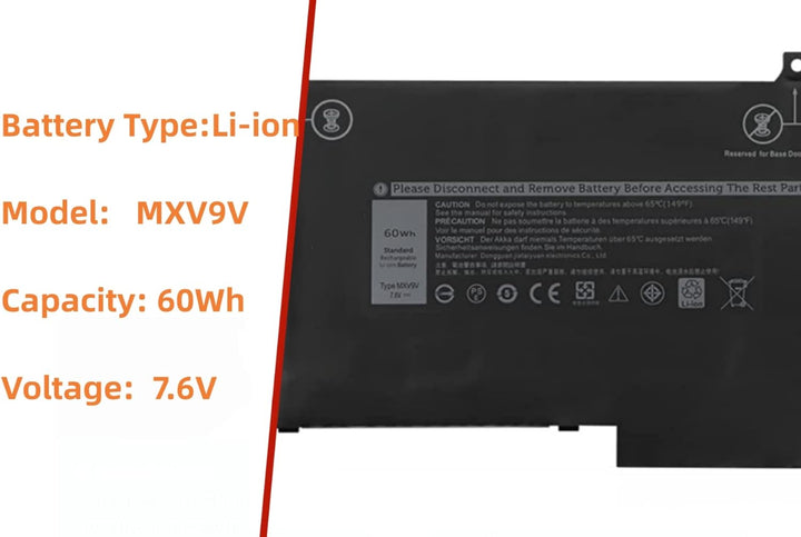 PUGASR MXV9V Laptop Akku Kompatibel mit Dell Latitude 5300 5310 7300 7400, Latitude 5300/5310 2-in-1