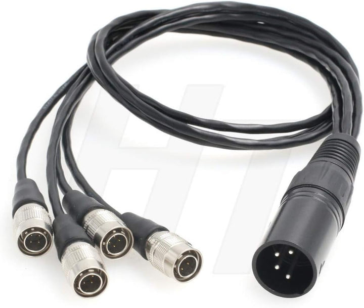 Y-Splitter Stromkabel XLR 4 Pin auf 4 x Hirose 4 Pin Stecker für Soundgeräte 688 664 Zoom F8