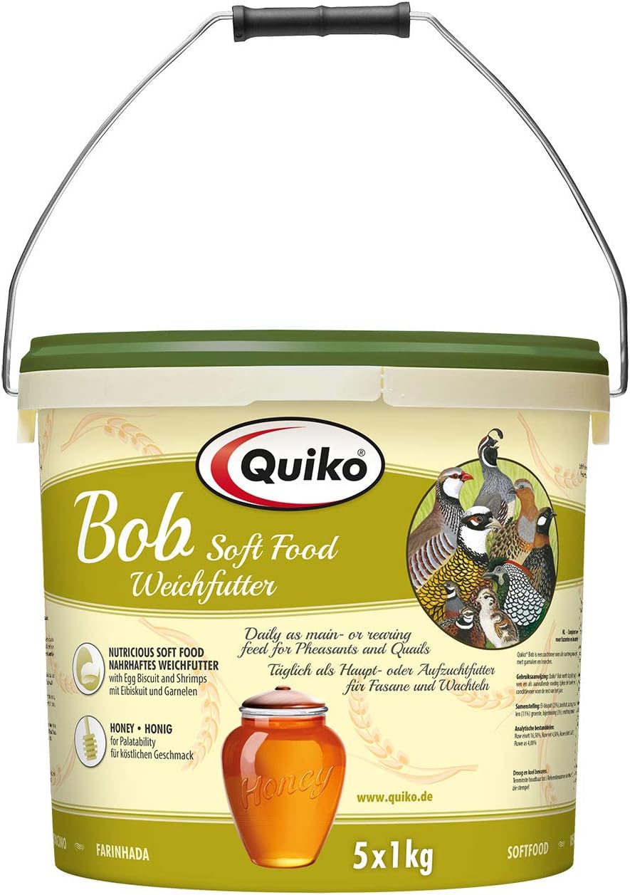 Quiko Bob 5Kg - Weichfutter für Wachteln, Fasane und Bodenvögel 5 kg, 5 kg