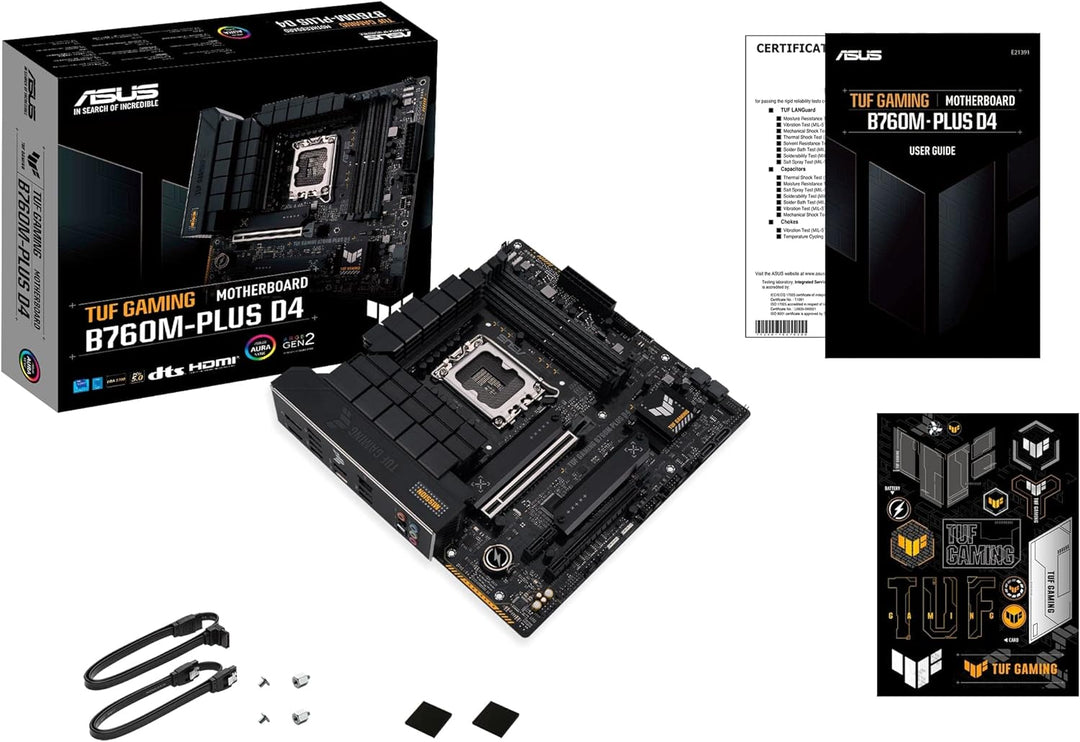 ASUS TUF GAMING B760M-PLUS D4 Mainboard Sockel Intel LGA 1700 (Intel B760, mATX, DDR4 Speicher, PCIe