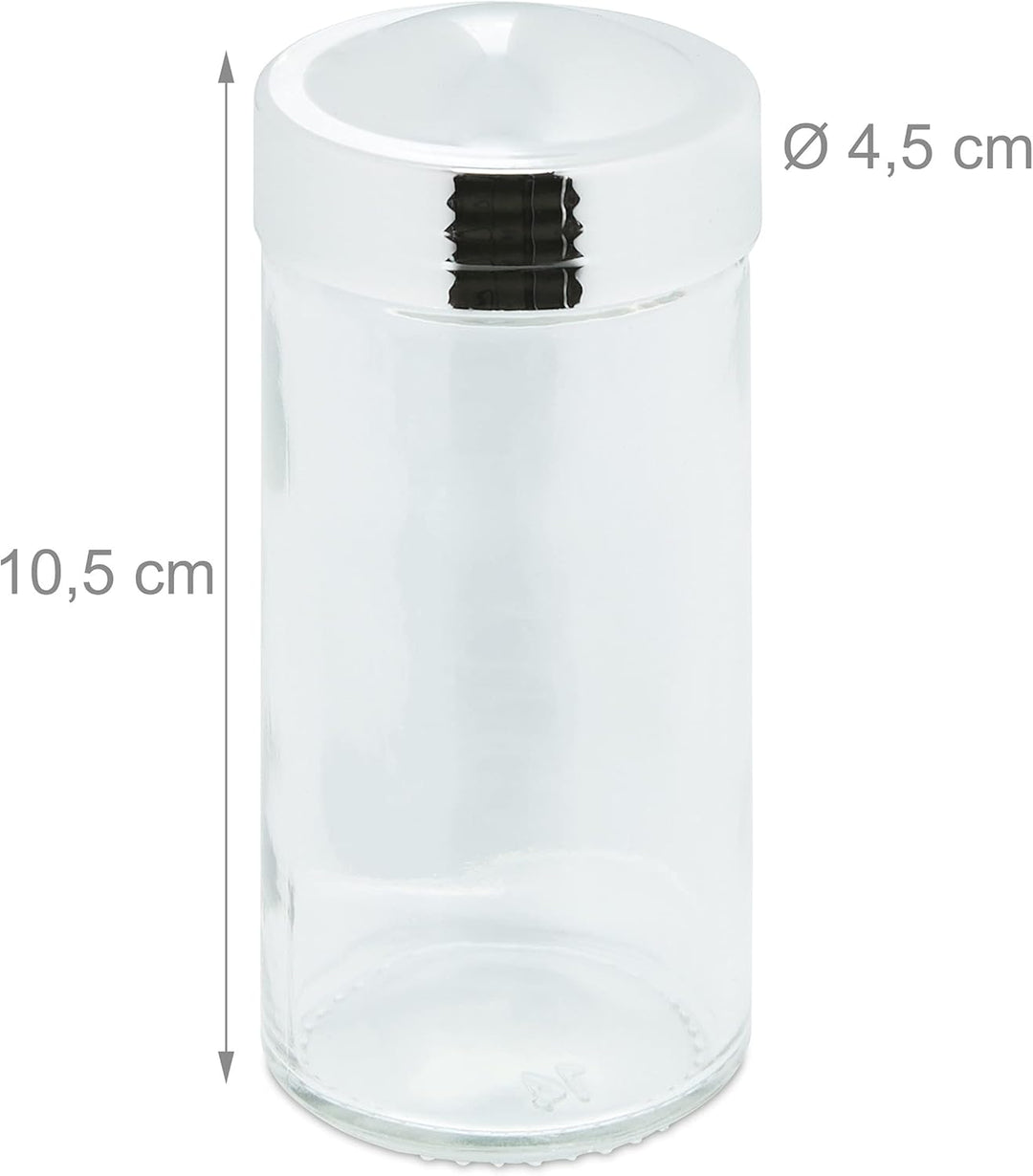 Relaxdays Gewürzregal Bambus, mit 18 Gewürzgläsern, stehend, HBT: 19 x 42 x 10,5 cm, Gewürzständer f